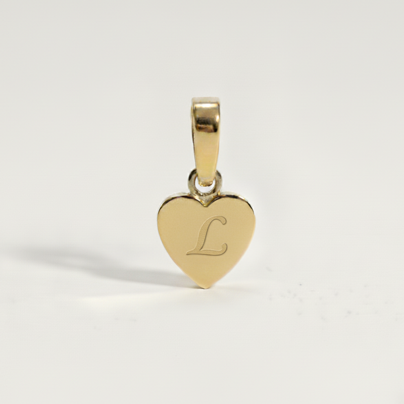 Heart Initial Charm