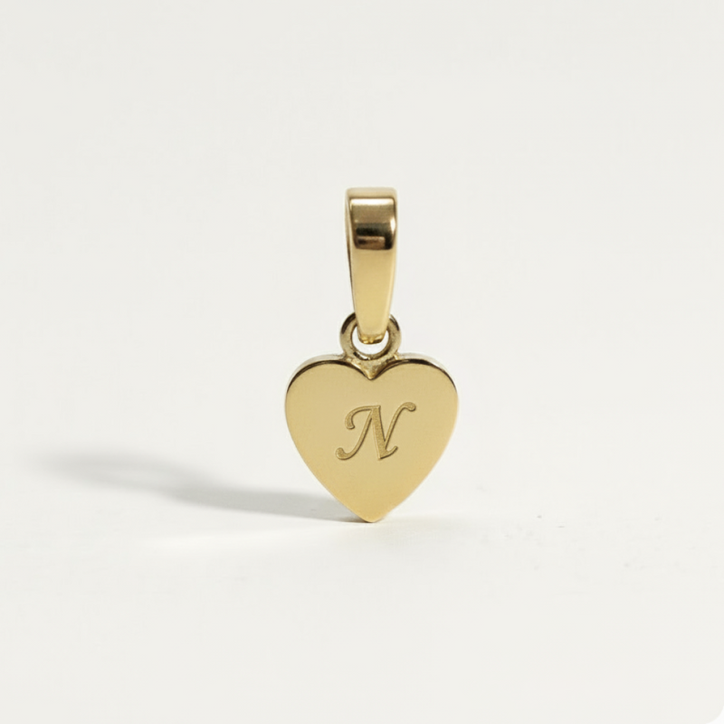 Heart Initial Charm
