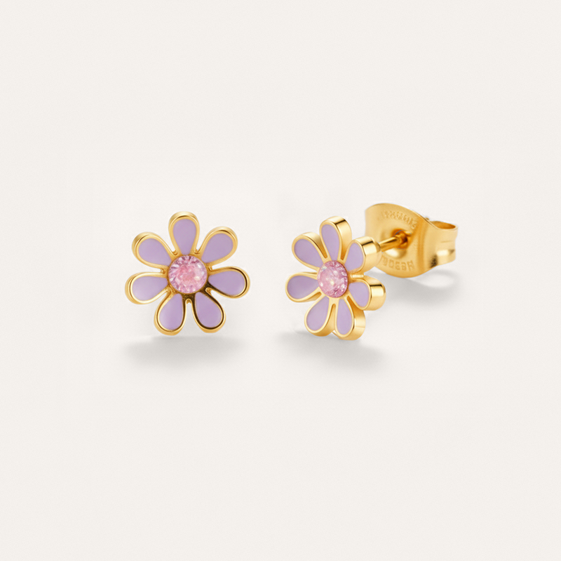 Colourful Flower Hypoallergenic Earrings
