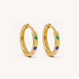 Colourful Cubic Zirconia Hypoallergenic Huggie