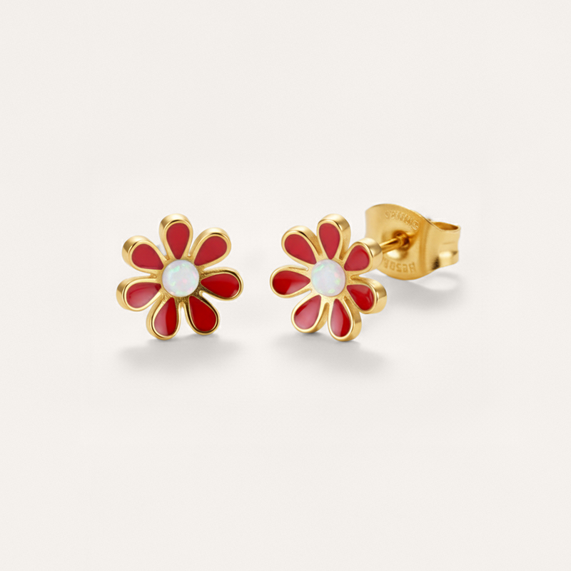 Colourful Flower Hypoallergenic Earrings