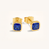 Cushion Birthstone Stud Earrings