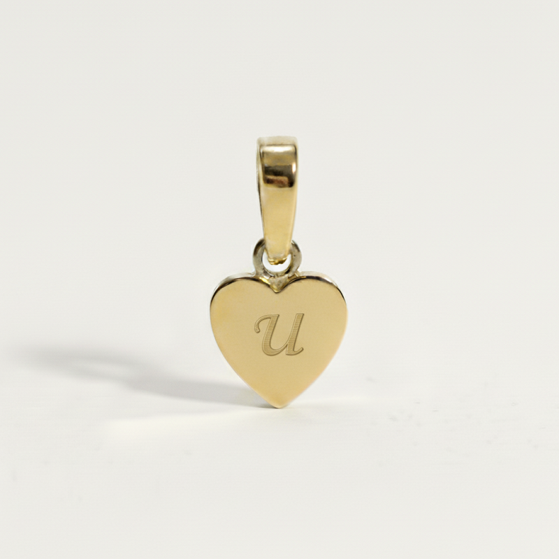 Heart Initial Charm
