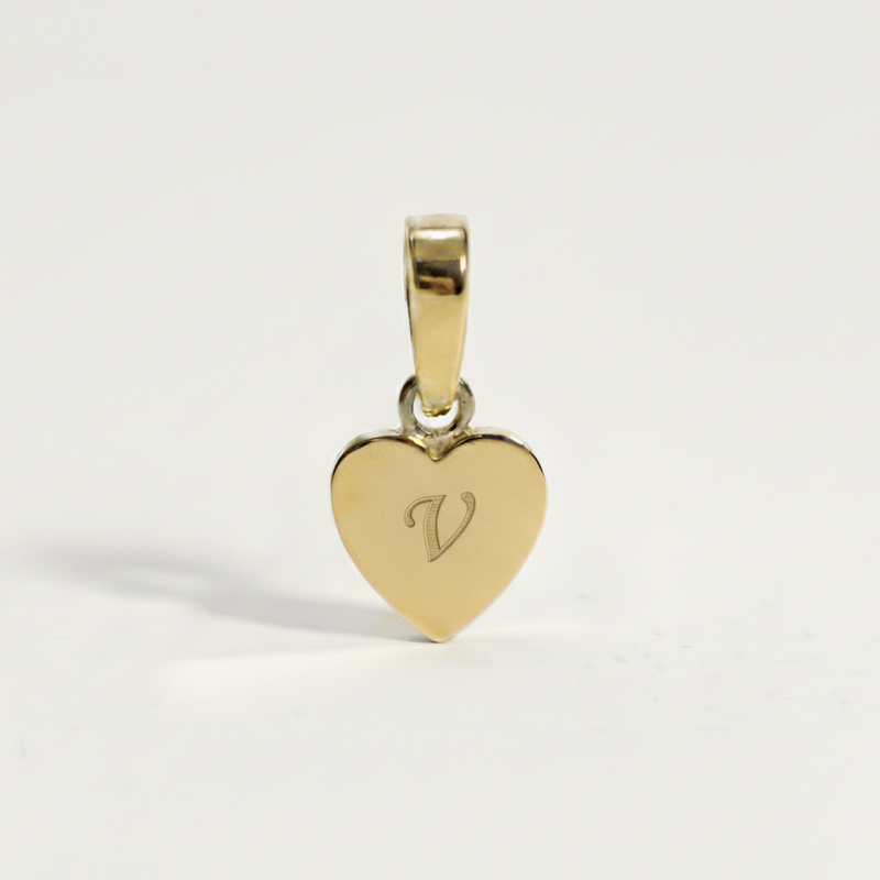 Heart Initial Charm