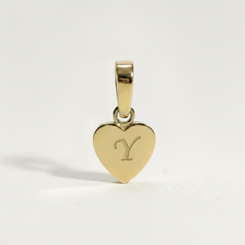 Heart Initial Charm