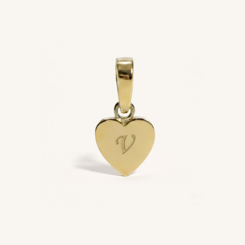 Heart Initial Charm