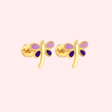 Dainty Dragon Fly Flat Back Earrings