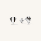 Spooky Stripes Heart Flat Back Earrings