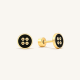Midnight Button Flat Back Earrings