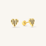 Spooky Stripes Heart Flat Back Earrings