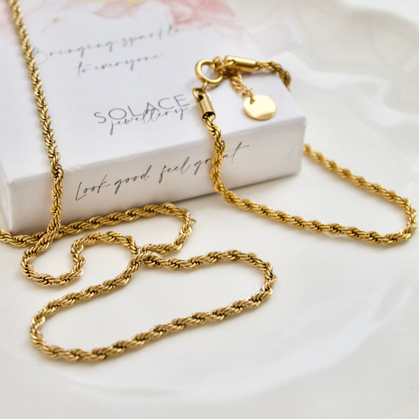 Simply gold rope chain sale