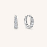 Tapered Crystal Huggie Earrings