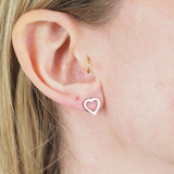 Open Heart Stud Hypoallergenic Earrings