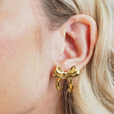 Ribbon Bow Hypoallergenic Stud Earrings