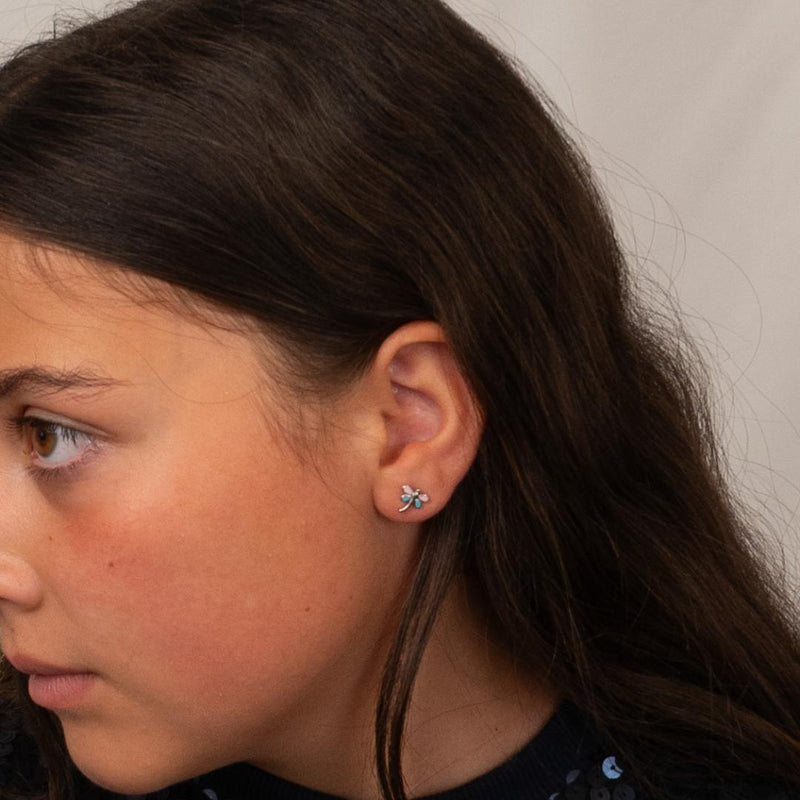 Dainty Dragon Fly Flat Back Earrings