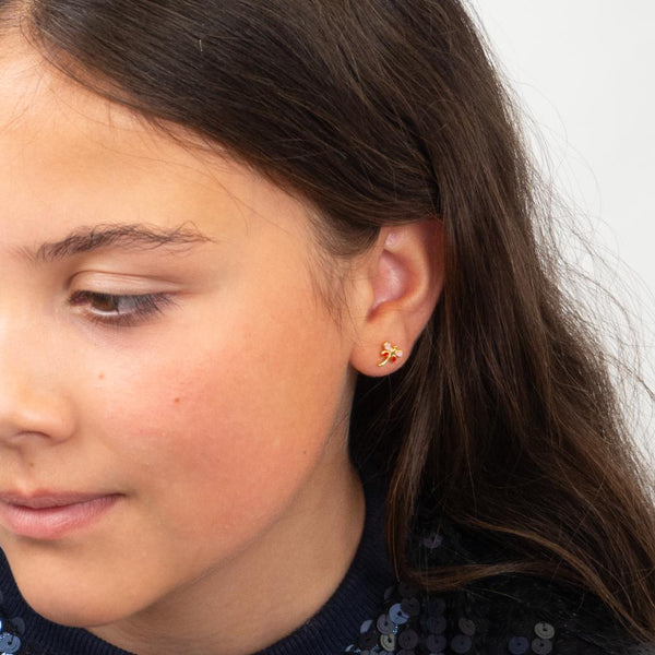 Dainty Dragon Fly Flat Back Earrings