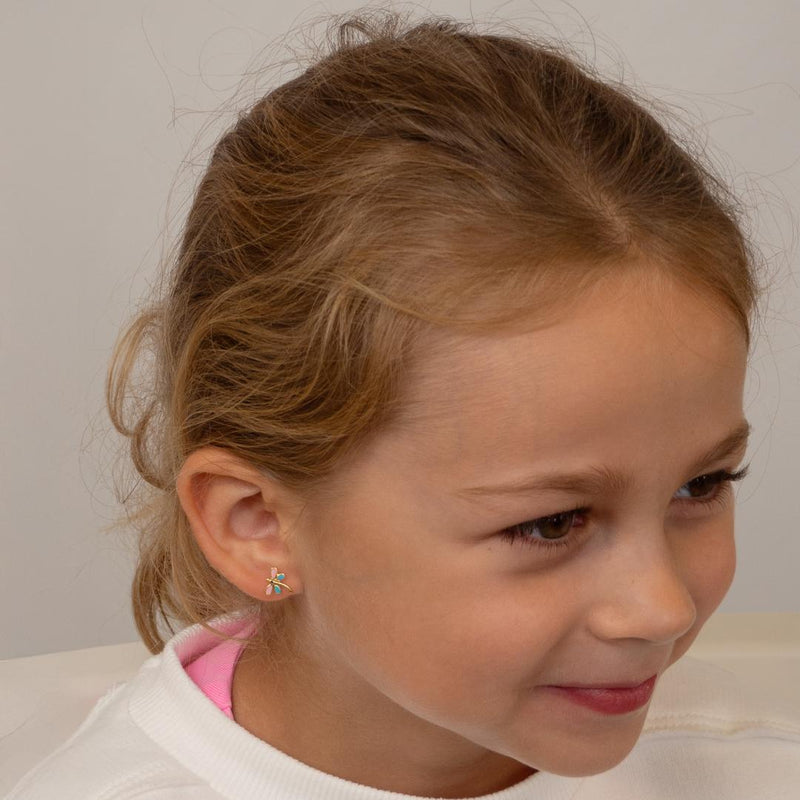 Dainty Dragon Fly Flat Back Earrings