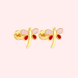 Dainty Dragon Fly Flat Back Earrings