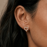 Pavé Heart Huggie Earrings