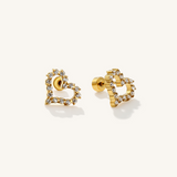 Pavé Heart Flat Back Earrings