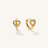 Pavé Heart Huggie Earrings