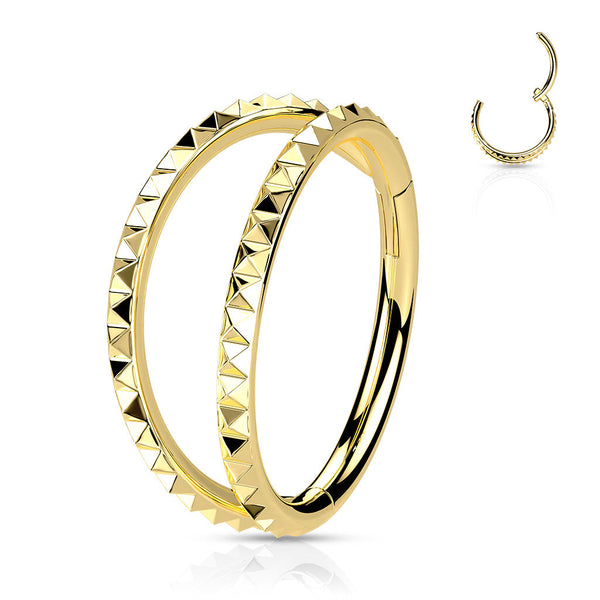 Stainless Steel Double Pyramid Hinged Segment Ring