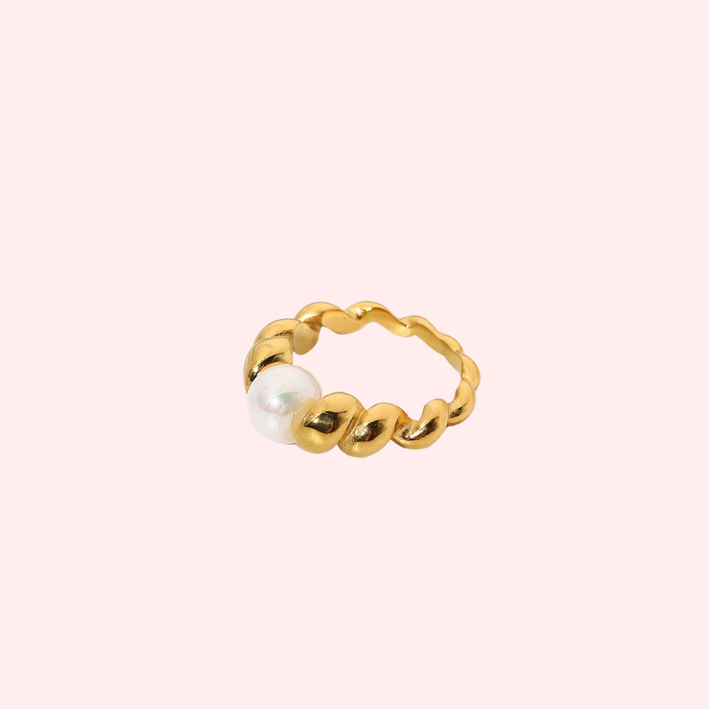 Rope Pearl Hypoallergenic Ring