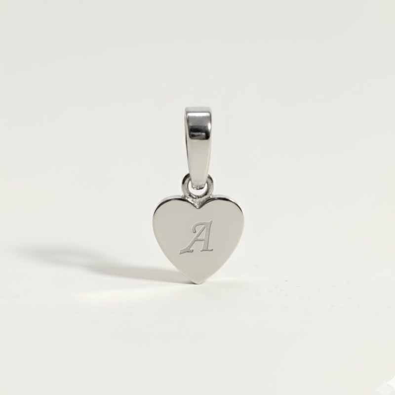 Heart Initial Charm