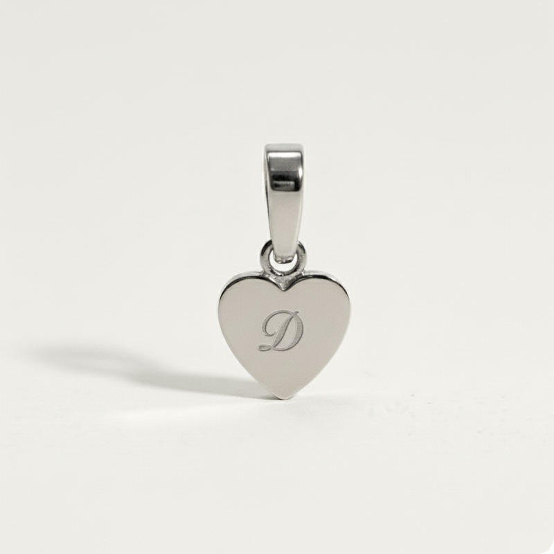 Heart Initial Charm