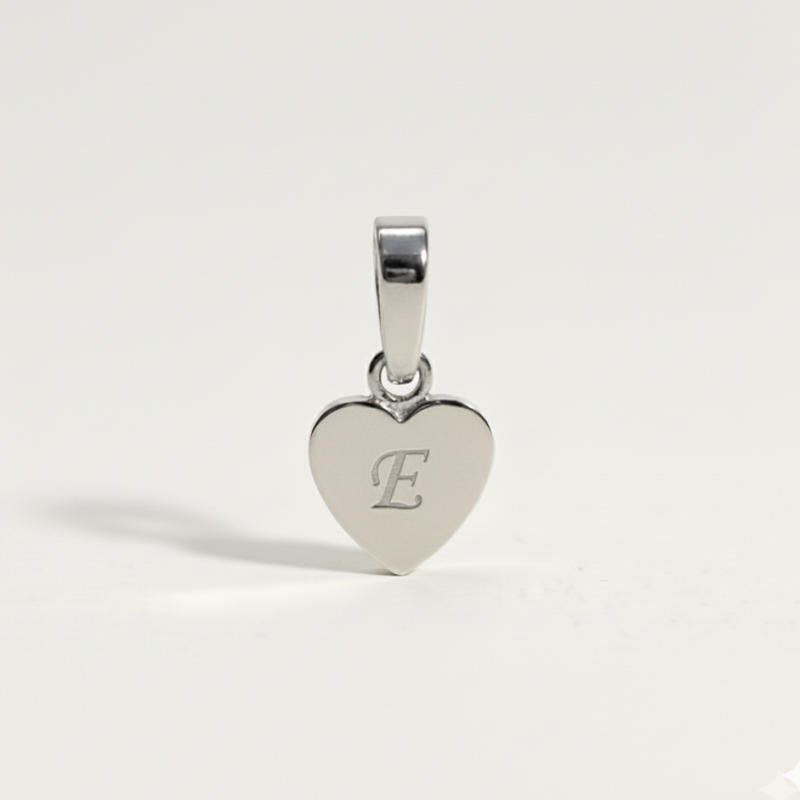 Heart Initial Charm