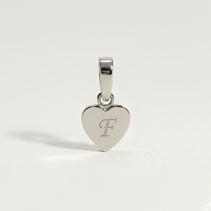 Heart Initial Charm