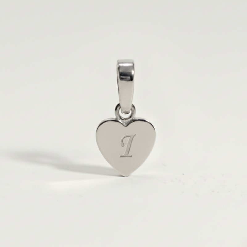 Heart Initial Charm