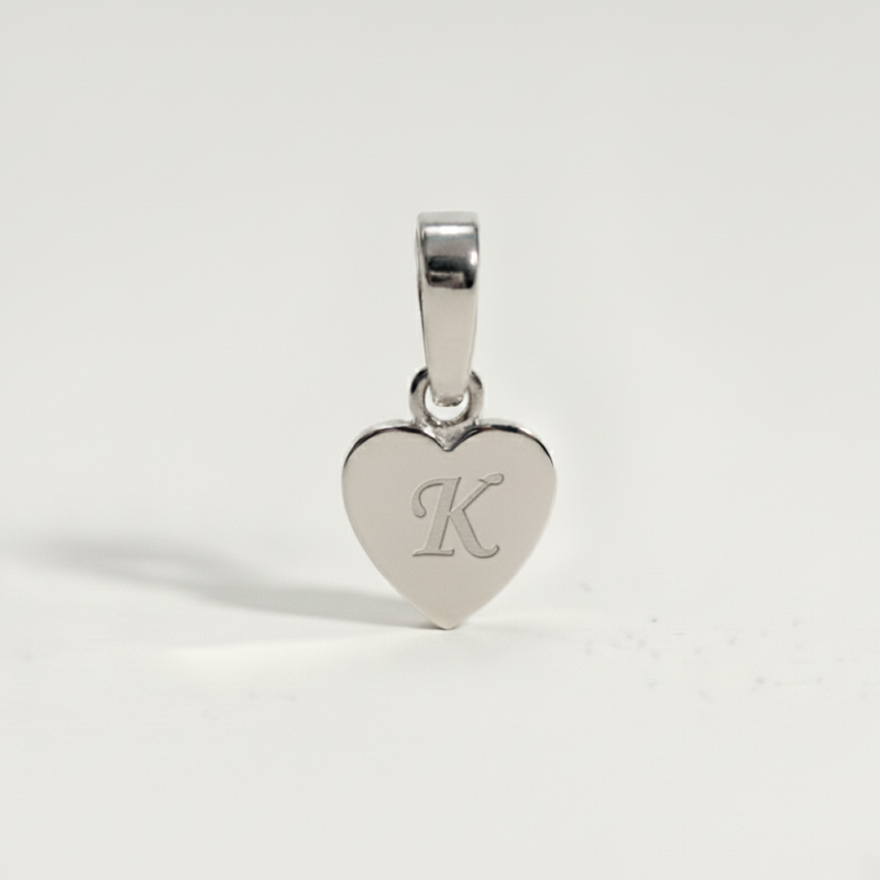 Heart Initial Charm