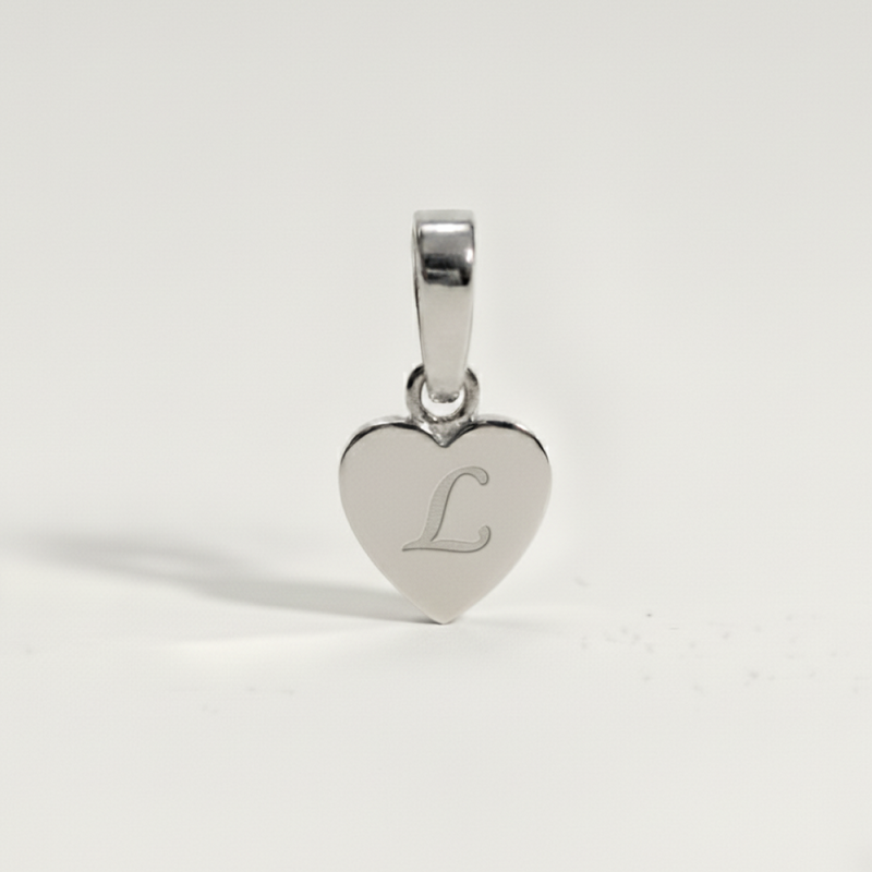 Heart Initial Charm