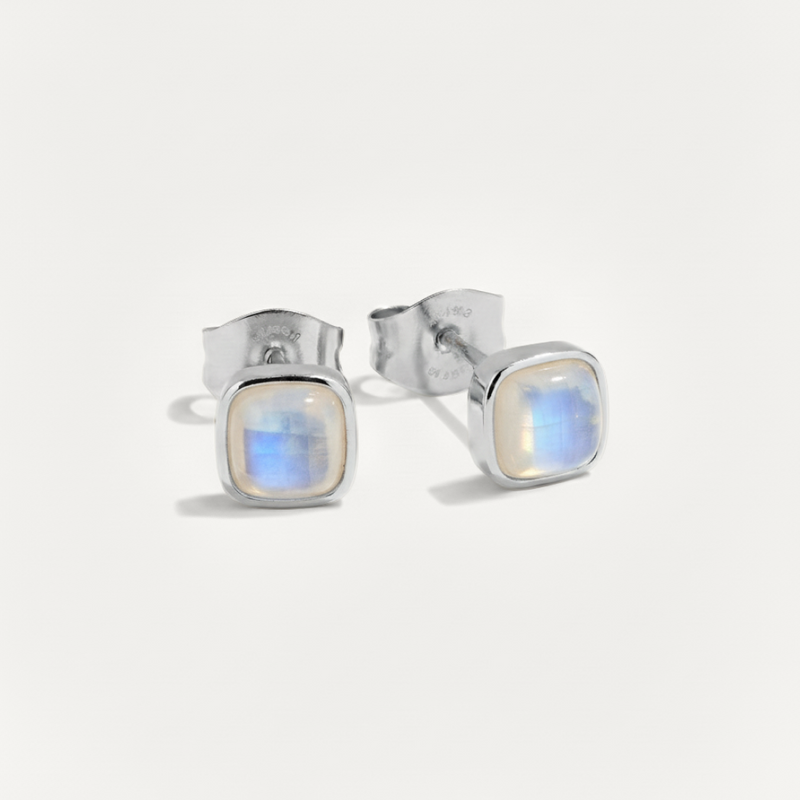 Cushion Birthstone Stud Earrings