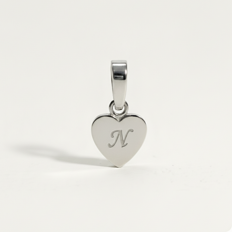 Heart Initial Charm