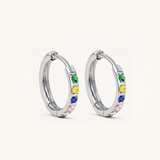 Colourful Cubic Zirconia Hypoallergenic Huggie