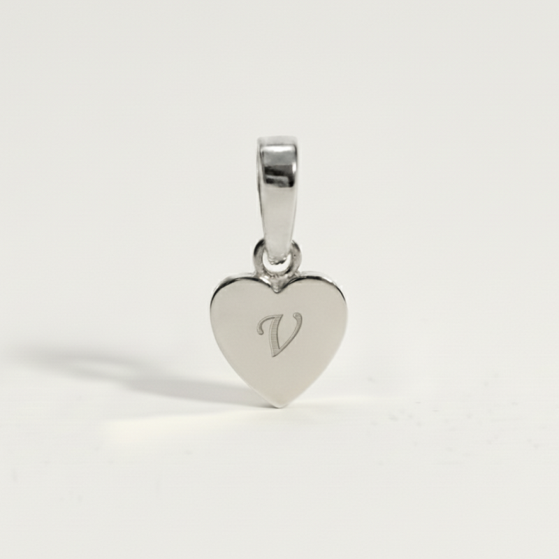 Heart Initial Charm