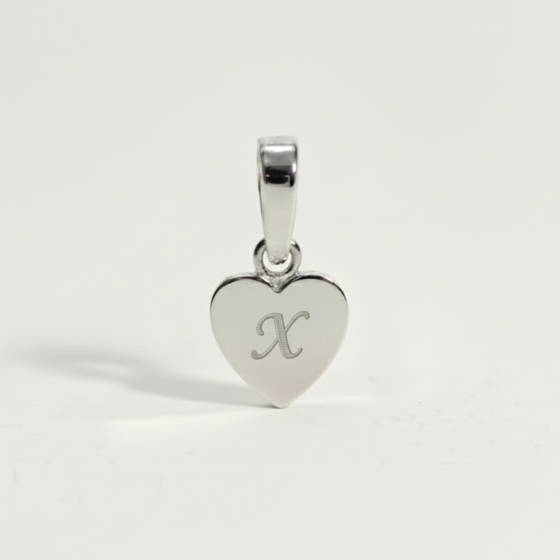 Heart Initial Charm