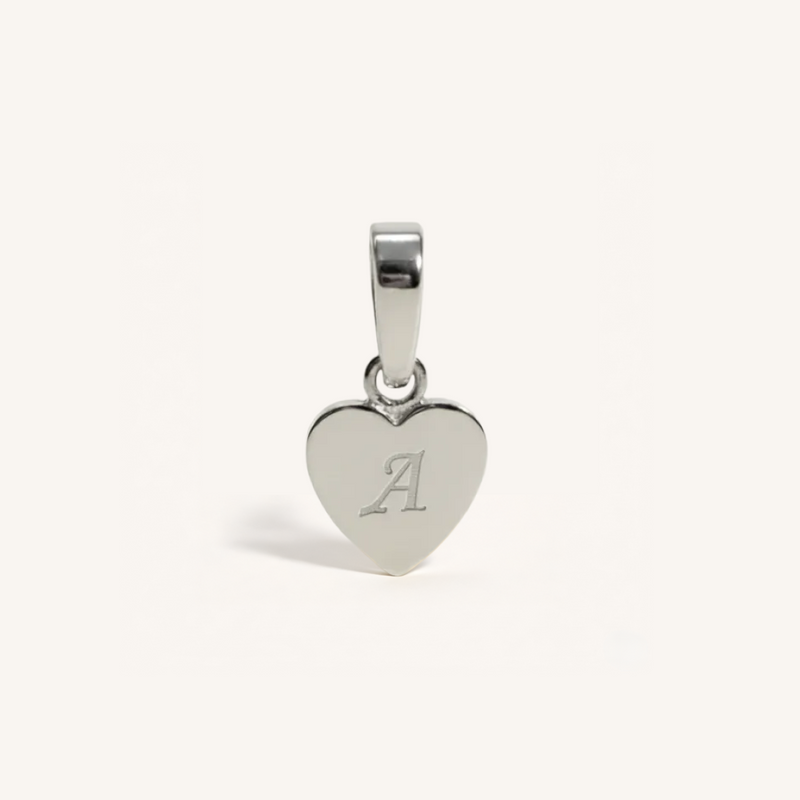 Heart Initial Charm