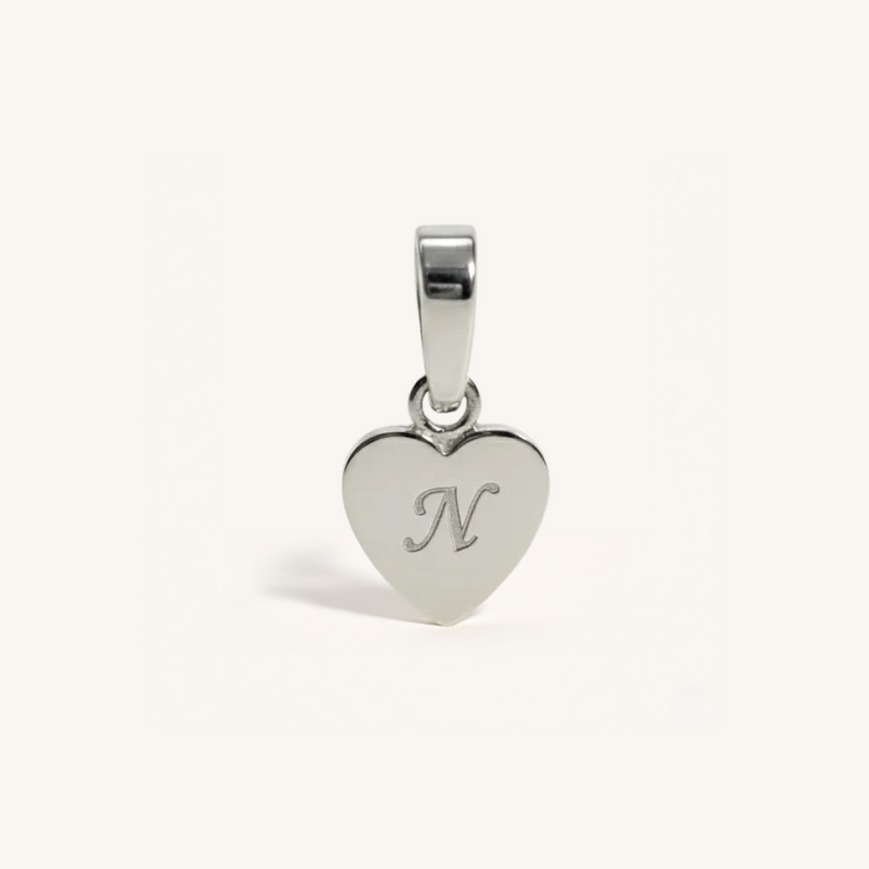 Heart Initial Charm