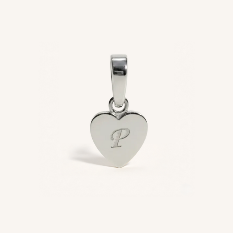 Heart Initial Charm