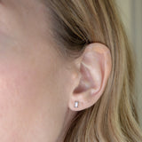 Baguette Cut Cubic Zirconia Hypoallergenic Earrings