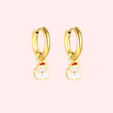 Father Christmas Charm Hoop Earrings