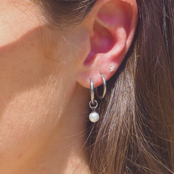 Pearl Huggie Hypoallergenic Earrings
