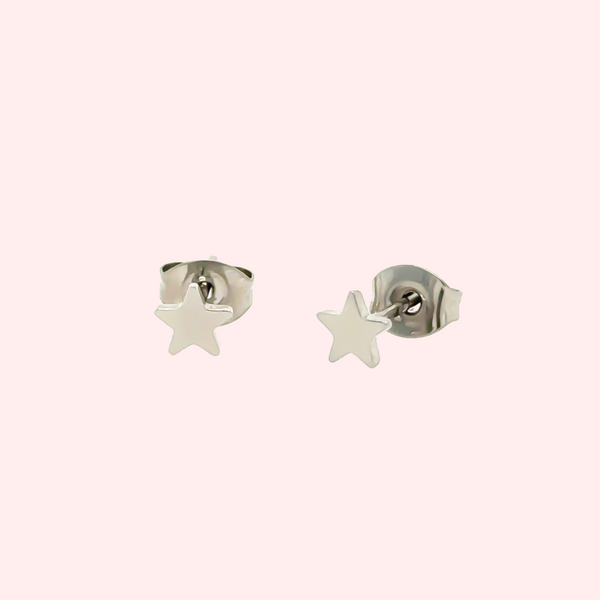 Implant Grade Titanium Mini Star Hypoallergenic Earrings