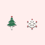 Christmas Tree & Snowflake Hypoallergenic Earrings