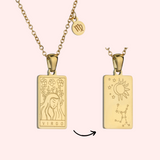 Virgo Zodiac Tarot Card Necklace