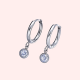 🎁 Bezel Set Drop CZ Hypoallergenic Huggie (100% off)
