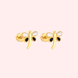 Dainty Dragon Fly Flat Back Earrings